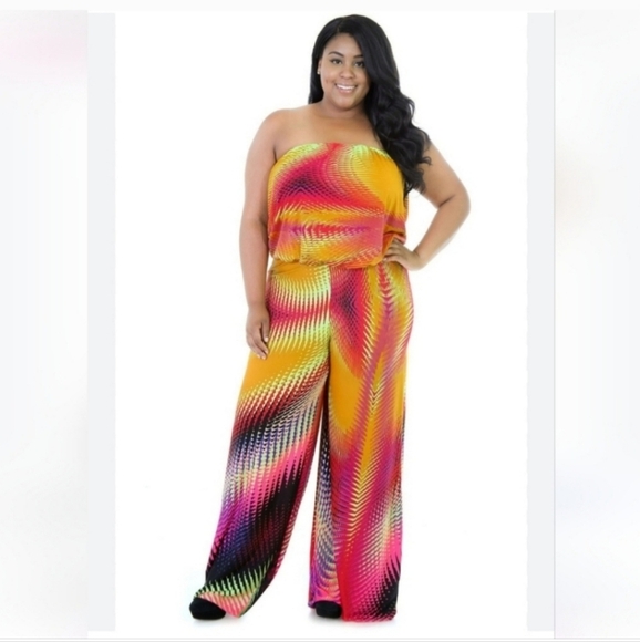 Like new SYMPHONY COLORFUL JUMPSUIT 2X - Picture 1 of 5